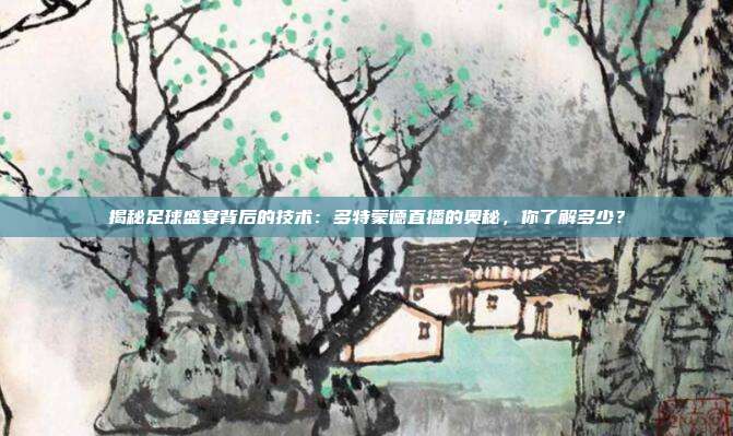 揭秘足球盛宴背后的技术：多特蒙德直播的奥秘，你了解多少？