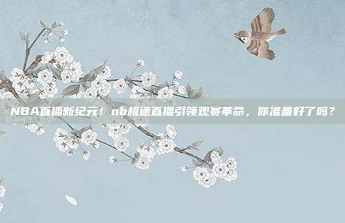 NBA直播新纪元！nb极速直播引领观赛革命，你准备好了吗？