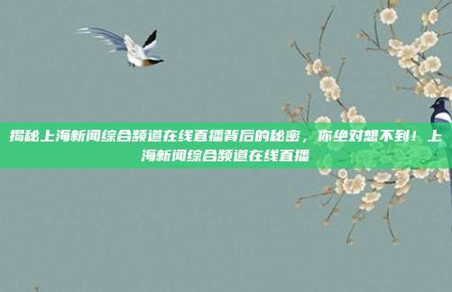 揭秘上海新闻综合频道在线直播背后的秘密，你绝对想不到！上海新闻综合频道在线直播