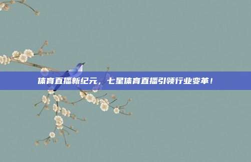 体育直播新纪元，七星体育直播引领行业变革！