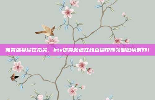 体育盛宴尽在指尖，btv体育频道在线直播带你领略激情时刻！