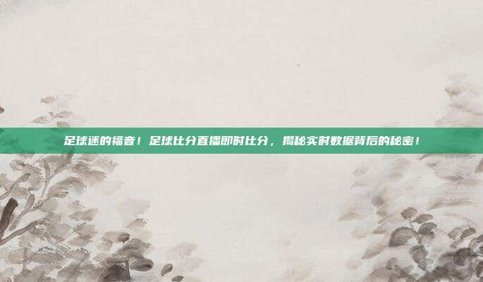 足球迷的福音！足球比分直播即时比分，揭秘实时数据背后的秘密！