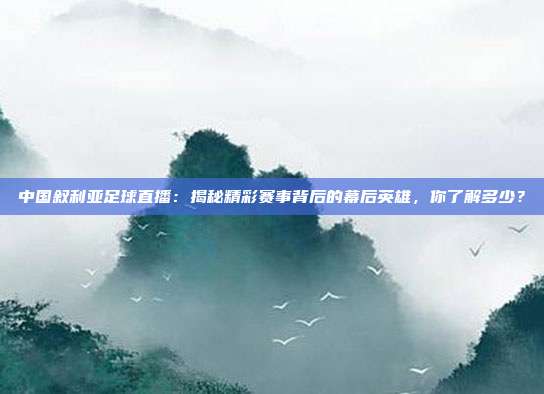 中国叙利亚足球直播：揭秘精彩赛事背后的幕后英雄，你了解多少？