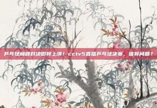 乒乓球巅峰对决即将上演！cctv5直播乒乓球决赛，谁将问鼎？