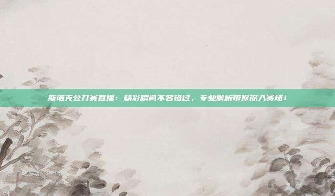 斯诺克公开赛直播：精彩瞬间不容错过，专业解析带你深入赛场！