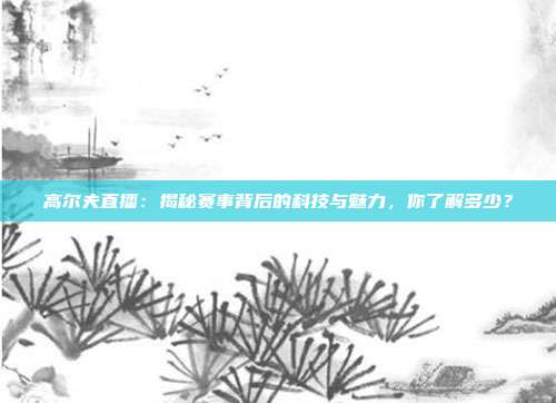 高尔夫直播：揭秘赛事背后的科技与魅力，你了解多少？