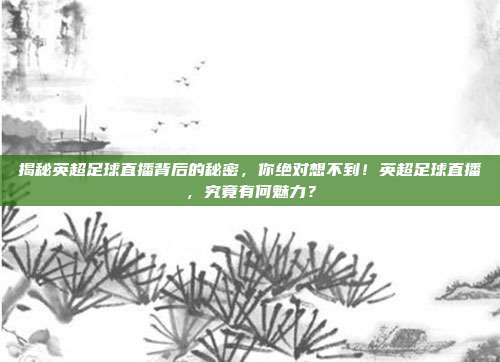 揭秘英超足球直播背后的秘密，你绝对想不到！英超足球直播，究竟有何魅力？