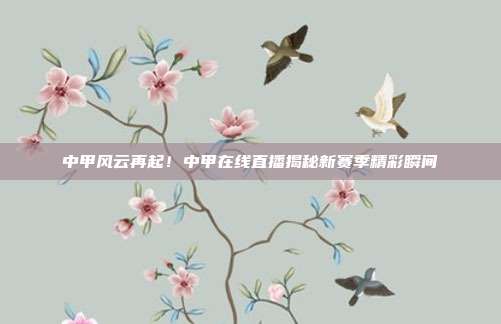 中甲风云再起！中甲在线直播揭秘新赛季精彩瞬间