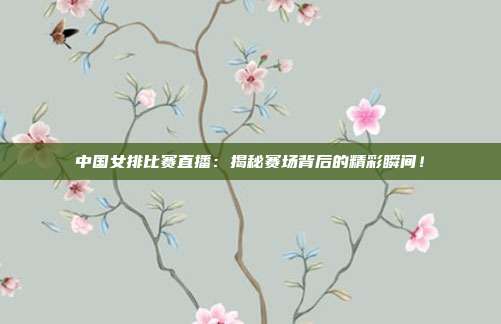 中国女排比赛直播：揭秘赛场背后的精彩瞬间！