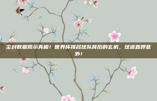 尘封数据揭示真相！世界杯排名球队背后的玄机，球迷直呼意外！