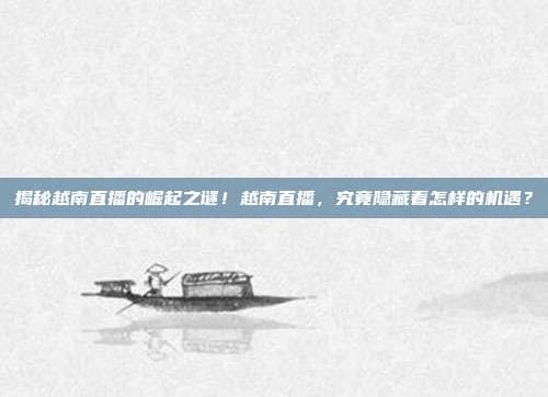 揭秘越南直播的崛起之谜！越南直播，究竟隐藏着怎样的机遇？