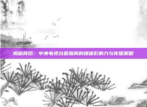 揭秘背后：中央电视台直播间的媒体影响力与传播策略